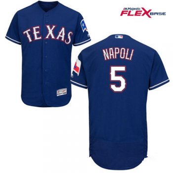 Men's Texas Rangers #5 Mike Napoli Royal Blue Alternate Stitched MLB Majestic Flex Base Jersey