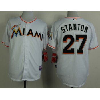 Miami Marlins #27 Giancarlo Stanton White Jersey