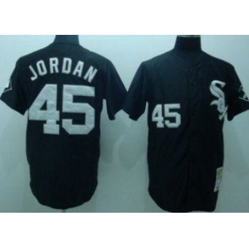 Chicago White Sox #45 Michael Jordan 1991 Black Throwback Jersey