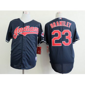 Cleveland Indians #23 Michael Brantley Navy Blue Jersey