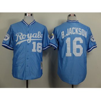 Kansas City Royals #16 Bo Jackson 1987 Light Blue Throwback Jersey