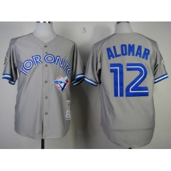Toronto Blue Jays #12 Roberto Alomar 1992 Gray Throwback Jersey