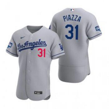 Los Angeles Dodgers #31 Mike Piazza Gray 2020 World Series Champions Road Jersey