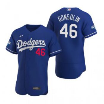 Los Angeles Dodgers #46 Tony Gonsolin Royal 2020 World Series Champions Jersey