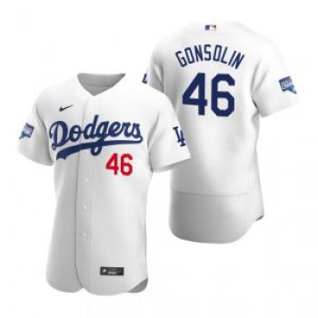 Los Angeles Dodgers #46 Tony Gonsolin White 2020 World Series Champions Jersey