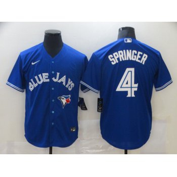 Men's Toronto Blue Jays #4 George Springer Blue Stitched MLB Cool Base Nike Jersey
