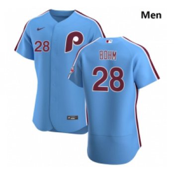 Philadelphia Phillies 28 Alec Bohm Men Nike Light Blue Alternate 2020 Authentic Player MLB Jersey