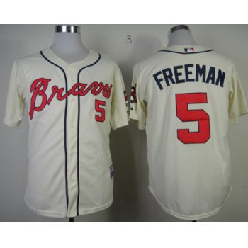 Atlanta Braves #5 Freddie Freeman Cream Jersey