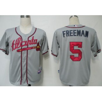 Atlanta Braves #5 Freddie Freeman Gray Jersey