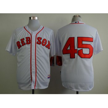 Boston Red Sox #45 Pedro Martinez White Cool Base Jersey