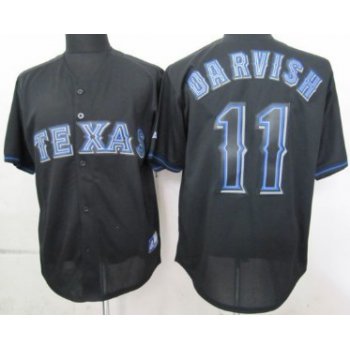 Texas Rangers #11 Yu Darvish Black Fashion Jersey