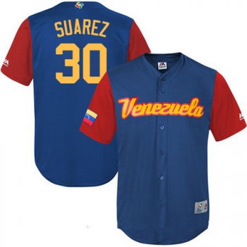 Men's Team Venezuela Baseball Majestic #30 Robert Suarez Royal Blue 2017 World Baseball Classic Stitched Replica Jersey