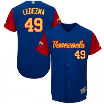 Men's Team Venezuela Baseball Majestic #49 Wil Ledezma Royal Blue 2017 World Baseball Classic Stitched Authentic Jersey