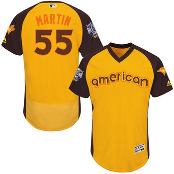 Russell Martin Gold 2016 All-Star Jersey - Men's American League Toronto Blue Jays #55 Flex Base Majestic MLB Collection Jersey