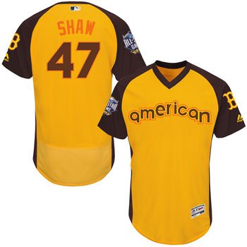 Travis Shaw Gold 2016 All-Star Jersey - Men's American League Boston Red Sox #47 Flex Base Majestic MLB Collection Jersey