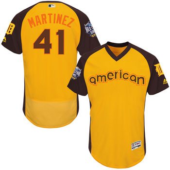 Victor Martinez Gold 2016 All-Star Jersey - Men's American League Detroit Tigers #41 Flex Base Majestic MLB Collection Jersey