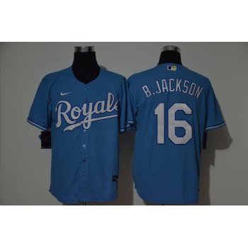 Men's Kansas City Royals #16 Bo Jackson Blue Stitched MLB Cool Base Nike Jersey