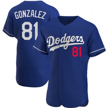 Men's Los Angeles Dodgers #81 Victor Gonzalez Authentic Royal Alternate Nike Jersey