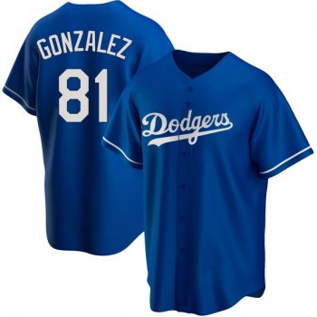 Men's Los Angeles Dodgers #81 Victor Gonzalez Replica Royal Alternate Nike Jersey