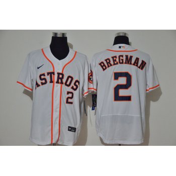 Men's Houston Astros #2 Alex Bregman White Stitched MLB Flex Base Nike Jersey