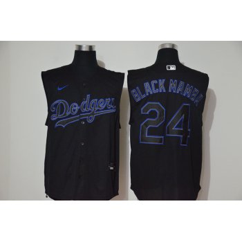 Men's Los Angeles Dodgers #24 Kobe Bryant Black Mamba Lights Out Black Fashion 2020 Cool and Refreshing Sleeveless Fan Stitched MLB Nike Jersey