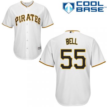 Men's Pittsburgh Pirates #55 Josh Bell White Cool Base Stitched Baseball Jersey