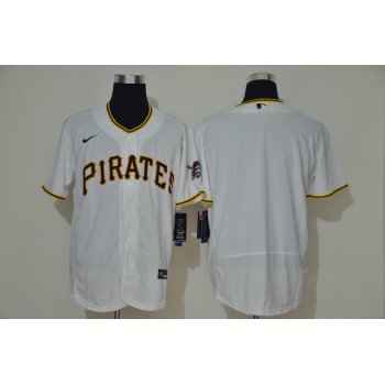 Men's Pittsburgh Pirates Blank White Stitched MLB Flex Base Nike Jersey