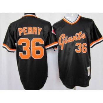 San Francisco Giants #36 Gaylord Perry Black Throwback Jersey