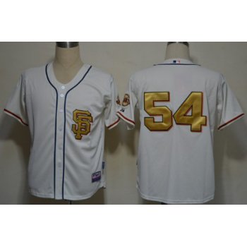 San Francisco Giants #54 Sergio Romo Cream With Gold SF Edition Jersey