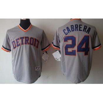 Detroit Tigers #24 Miguel Cabrera 1984 Gray Pullover Jersey
