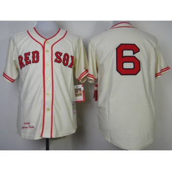 Boston Red Sox #6 Johnny Pesky 1946 Cream Throwback Jersey