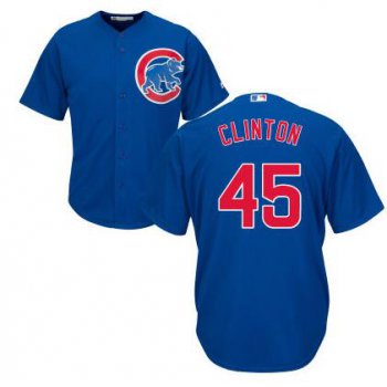 Men's Chicago Cubs #45 Presidential Candidate Hillary Clinton Blue Jersey