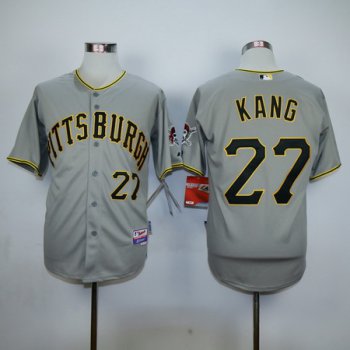 Men's Pittsburgh Pirates #27 Jung-ho Kang Gray Road Cool Base Baseball Jersey