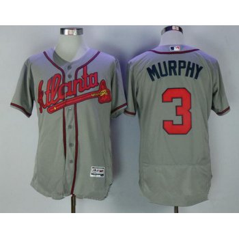 Men's Atlanta Braves #3 Dale Murphy Retired Gray Road Stitched MLB Majestic Flex Base Jersey