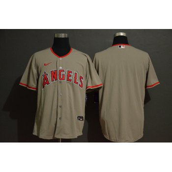 Men's Los Angeles Angels Blank Gray Stitched MLB Cool Base Nike Jersey