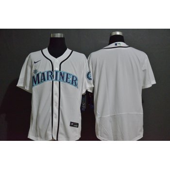 Men's Seattle Mariners Blank White Stitched MLB Flex Base Nike Jersey