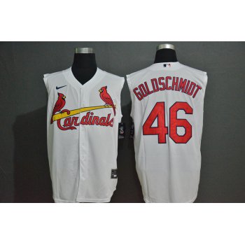 Men's St. Louis Cardinals #46 Paul Goldschmidt White 2020 Cool and Refreshing Sleeveless Fan Stitched MLB Nike Jersey