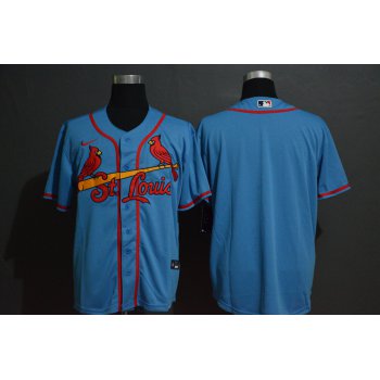 Men's St. Louis Cardinals Blank Light Blue Stitched MLB Cool Base Nike Jersey