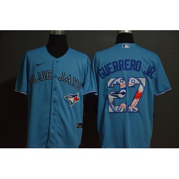Men's Toronto Blue Jays #27 Vladimir Guerrero Jr. Light Blue Team Logo Stitched MLB Cool Base Nike Jersey