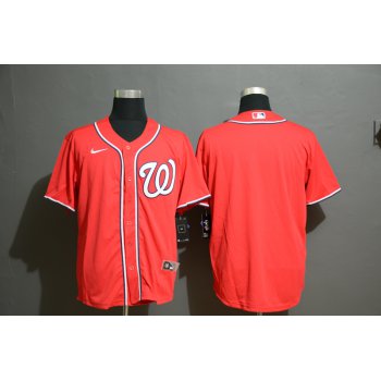 Men's Washington Nationals Blank Red Stitched MLB Cool Base Nike Jersey