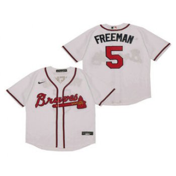 Men's Atlanta Braves #5 Freddie Freeman White Stitched MLB Cool Base Nike Jersey