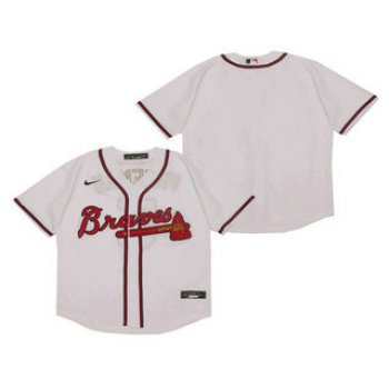 Men's Atlanta Braves Blank White Stitched MLB Cool Base Nike Jersey