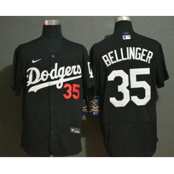 Men's Los Angeles Dodgers #35 Cody Bellinger Black Stitched MLB Flex Base Nike Jersey