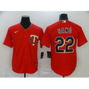 Men's Minnesota Twins #22 Miguel Sano Red Stitched MLB Cool Base Nike Jersey