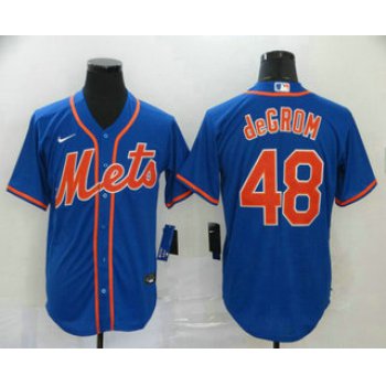 Men's New York Mets #48 Jacob deGrom Blue Stitched MLB Cool Base Nike Jersey