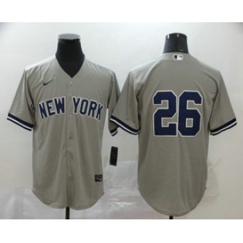 Men's New York Yankees #26 DJ LeMahieu Gray No Name Stitched MLB Cool Base Nike Jersey