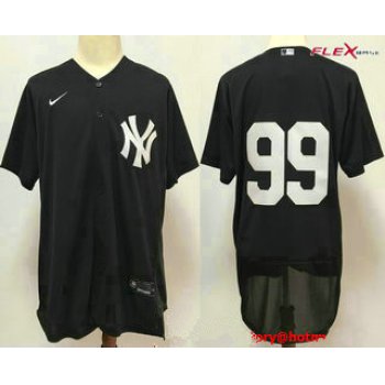 Men's New York Yankees #99 Aaron Judge Black No Name Stitched MLB Flex Base Nike Jersey