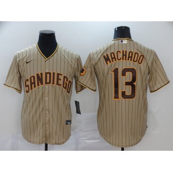 Men's San Diego Padres #13 Manny Machado Gray Stitched MLB Cool Base Nike Jersey