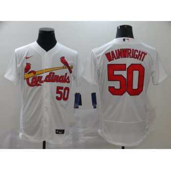 Men's St. Louis Cardinals #50 Adam Wainwright White Stitched MLB Flex Base Nike Jersey