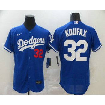 Size XXXXXL Men's Los Angeles Dodgers #32 Sandy Koufax Blue Stitched MLB Flex Base Nike Jersey